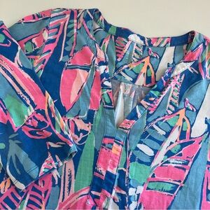 Lilly Pulitzer Ali Dress Out to Sea Shirt Dress Large 3/4 sleeve‎ boats preppy